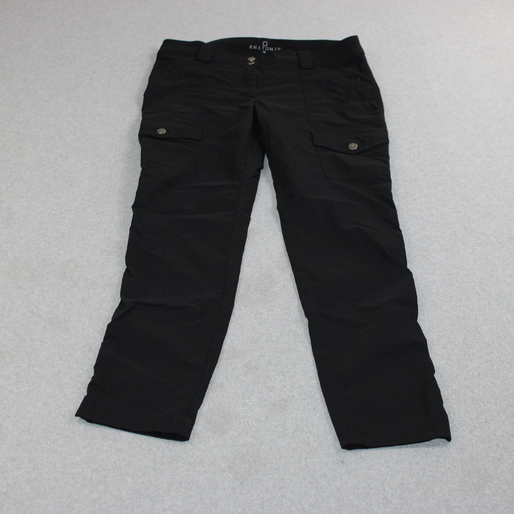Anatomie Pants Women Medium Black Cargo Straight Slim Stretch Travel Outdoors